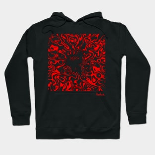 Vector Elemental Red in a Box by Blackout Design Hoodie